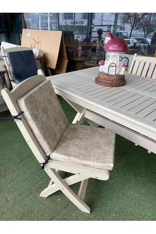 Sandalye Minderi, Sırtlıklı Plastik Sandalye Ahşap Ve Mobilya Koltuk Minderi 40x40x5cm Mavi