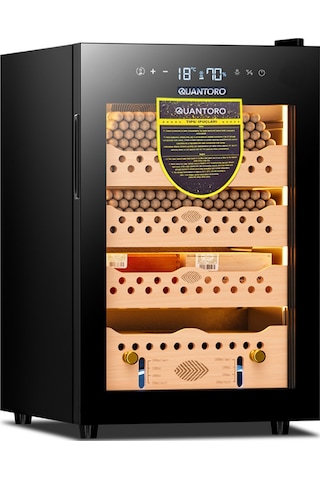 Quantoro Qcc-60 Elektronik Nemlendirme & Soğutmalı Siyah Puro Dolabı - Qtr-001