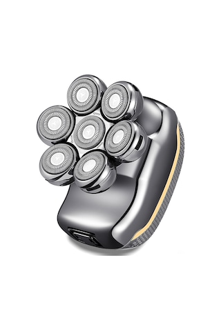 Qingmipy Erkekler İçin 7 Fırçalı Elektrikli Tıraş Makinesi - Tam Gövde Su Geçirmez, Pil Göstergeli, Vücut Bakımı Seti Tıraş, Saç Kesimi, Burun Tüylü, Yüz Temizleme, Masaj - 700mah Li-poly Pil, Silah Rengi Çok Renkli