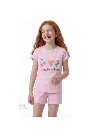 Penti Açık Pembe Kız Çocuk Cherry,Berry Pamuklu 2'li Pijama Takımı