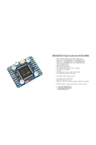 Matek H743-mini V3 Uçuş Kontrol Kartı Otopilot