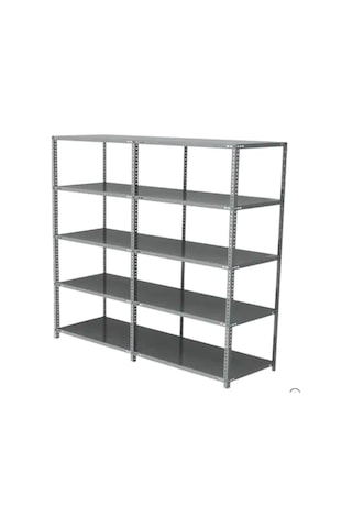 Mekoraf 43 X 93 2 Metre 5 Katlı 2 Ünite Raf Sistemi Gri