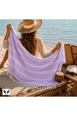 Pega Sultan Peştamal %100 Koton Lila Plaj Havlusu 90 x 170 CM