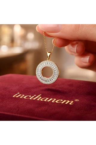İncihanem Parıltı Çemberi Kolye Gold