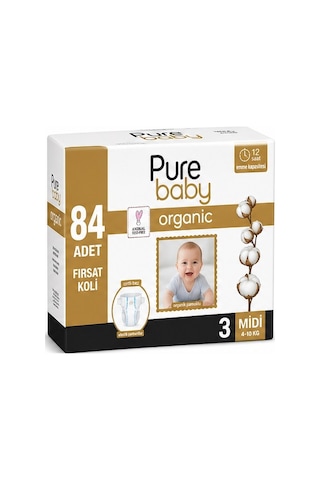 Pure Baby Bebek Bezi 3 Beden 4-10 Kg 84 Adet Aylık Fırsat Pk 3 Numara