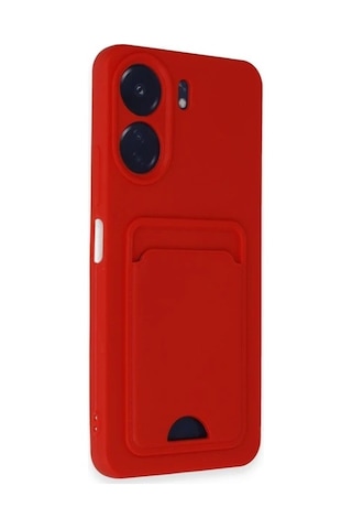 Xiaomi Poco C65 Uyumlu Arka Kamera Korumalı Kart Koyulabilen Silikon Kartlıklı Kılıf Kapak