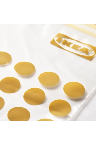 Ikea Istad Kilitlenebilir Buzdolabı  Poşeti - Sarı / Siyah - 60 Adet - 1 L ve 0.4 L