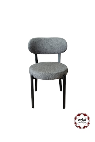 Evko Mobilya Smart Sandalye, Mutfak Salon Sandalyesi, 2 Adet Sandalye, Metal Sandalye, Yemek Sandalyesi, Otel Cafe Restoran Sandalyesi Gri
