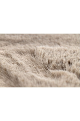 Dekoratif Tavşan Tüyü Post Peluş Kaymaz Kum Beji