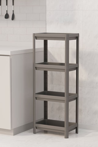 4 Katlı Slim Mutfak & Banyo Raf Ünitesi, Gri Gri