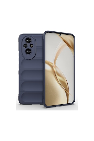Honor 200 Pro Kılıf Esnek Tpu Oyuklu Arka Yüzey Tasarımlı Zore Etnik Silikon Kapak Lacivert