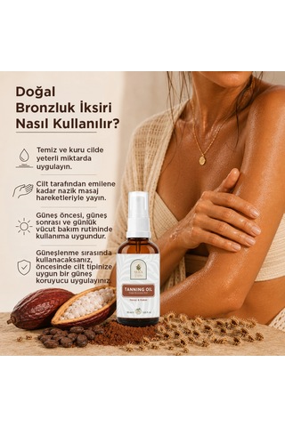 Tanning Oil Havuç Yağı & Kakao Yağı Özlü Doğal Bronzluk İksiri 50 Ml %100 Saf