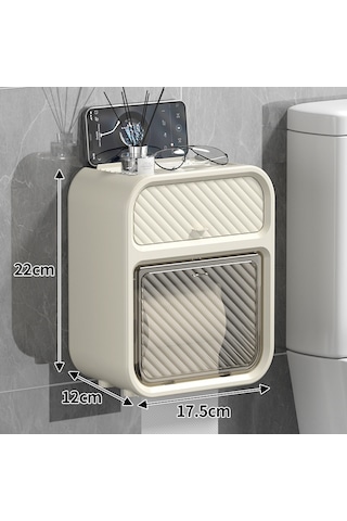 Skycity Duvar Takılı Su Geçirmez Tuvalet Kağıdı Kutusu - Delme Yok Kurulum, Dayanıklı Malzeme, Ev Ofis Mutfak Kullanıma Uygun Beyaz Diğer