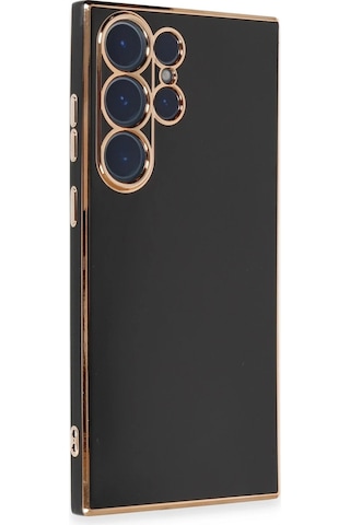 Gld-spt- Newface Samsung Uyumlu Galaxy S23 Ultra Kılıf Volet Silikon - Siyah
