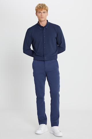 AC&Co / Altınyıldız Classics Erkek Indıgo Pamuklu Slim Fit Dar Kesim Yan Cep Casual Pantolon İndigo