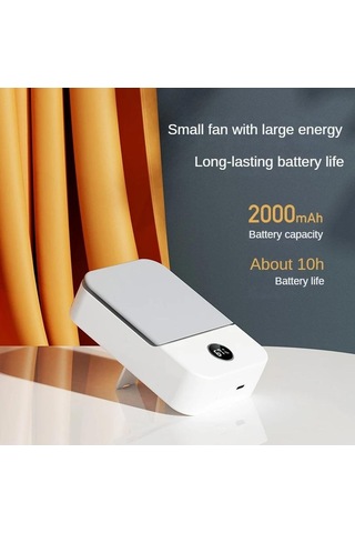 Yaz Açık Özel Boyun Asılı Fan Küçük Usb Şarj Tipi Elektrikli Akıllı Led Ekran Yüksek Kaliteli Fan Beyaz