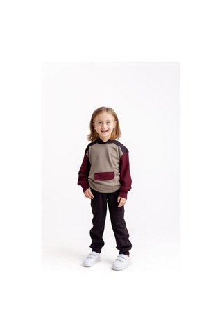Oliventhekid Kahverengi Üç Renkli Modal Unisex Çocuk Takım Kahverengi
