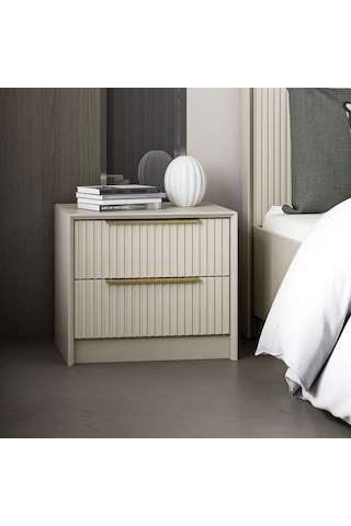 Kale Luxe 2 Çekmeceli Komodin - Kumtaşı