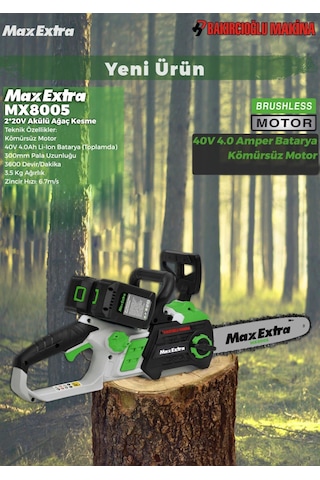 Max Extra Mx8005 Akülü Testere Çift Akü