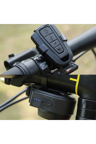 Moveevo Siyah Bisiklet Alarmı Çan: 115db Yüksek Ses, 3d Hareket Sensörü, 5 Ses Modu, 400mah Batarya, Ipx5 Su Geçirmez, Uzaktan Kumanda İle Korumalı Bisiklet, Skateboard Uyumlu