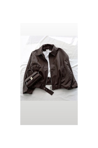 Prifaldi Oversize Bomber Deri Ceket Kahverengı