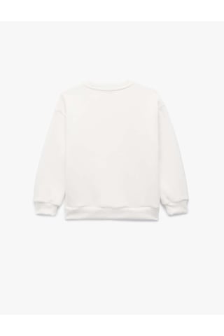 Koton Ekru Kız Çocuk Sweatshirt 6wkg10058ak Ekru
