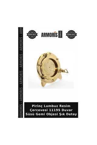 Pirinç Lumbuz Resim Çercevesi 11195 Duvar Süsü Gemi Objesi Şık Detay