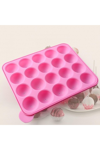 Pasta Ve Yuvarlak Lolipop Kalıpları İçin 20 Delikli Silikon Kalıplar Diğer