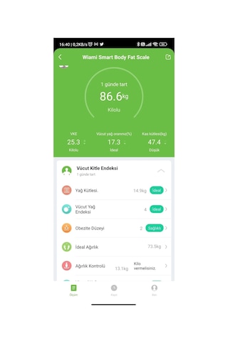 Wiami F38EB Akıllı Yağ Ölçer Bluetooth Tartı
