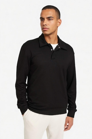 Defacto Standart Fit Polo Yaka Modal Sporcu Sweatshirt G3596ax25wnbk81 Siyah-bk81