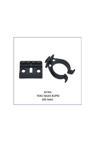 Baza Klipsi, Tekli, Siyah 100 Adet
