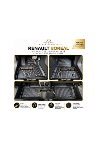 Renault Boreal 2026+ 3d Kauçuk Havuzlu Paspas