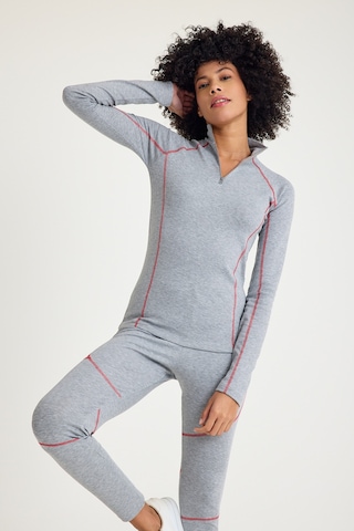 Scorp Thermo-fit Extreme Kadın Termal İçlik Fermuarlı Üst Kayak İçliği Gri Siyah