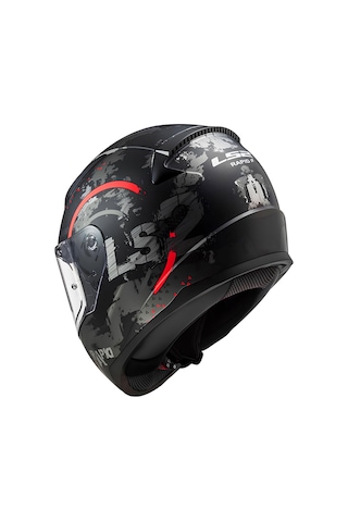 Ls2 Rapid 2 Cırcle Kask Mat Siyah - Kırmızı