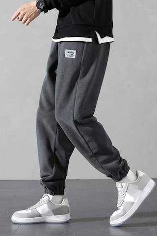 Genius Store Erkek Polar Kumaş Oversize Erkek Eşofman Altı Füme