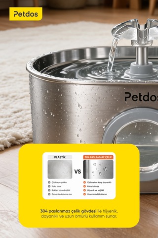 Aqua One Otomatik 2.2 L Kedi Köpek Su Pınarı Su Çeşmesi Ultra Sessiz Pd-s100