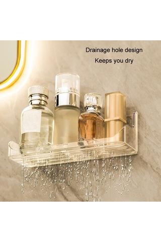 Sones Duvara Monteli Delinmeyen Yatak Başı Gözlük Saklama Kutusu Banyo Tuvalet Malzemeleri Drenaj Rafı Beyaz