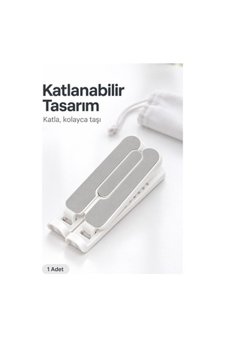 Katlanabilir Yükseklik Ayarlı Telefon Tablet Standı, Beyaz