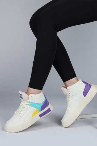 Jump 28756 Yüksek Bilekli Bej Kadın Sneaker Günlük Spor Ayakkabı Bej