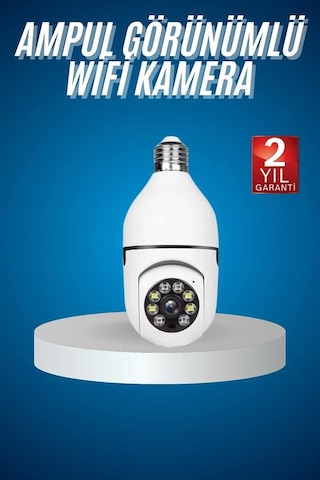 Wifi - 433 - Güvenlik Kamerası Çift Kameralı Ampule - Csmo-tex - Takılabilir Sensörlü