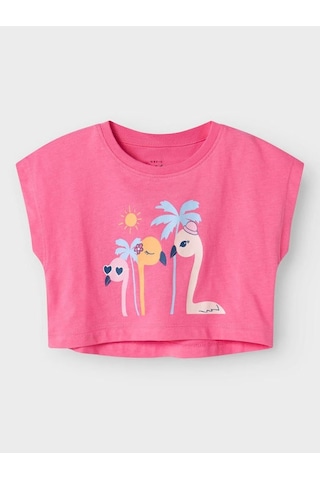Name It Nmfvıima Capsl Kız Çocuk Crop T-shirt 13228148 Pembe