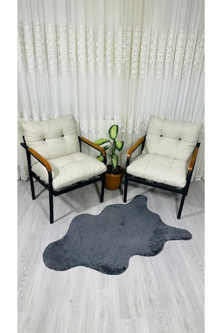 Madame Home Leylak Balkon, Bahçe,teras,cafe - Salon - Metal Kanepe Koltuk Takımı 1-1 Krem