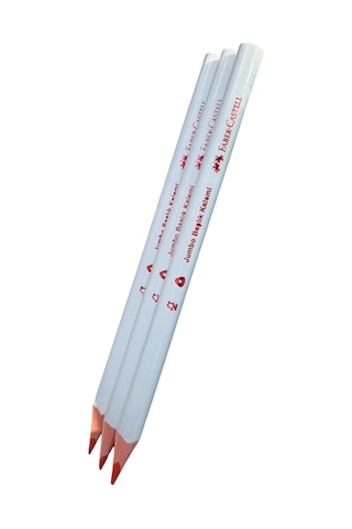 Faber-castell Jumbo Üçgen Başlık Kalemi, Kırmızı, 3'lü Set Genel