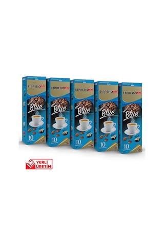 Espressomm® Tchibo Cafissimo Makineleri İle Uyumlu Blue Kafeinsiz Kapsül Kahve 5 x 10'lu