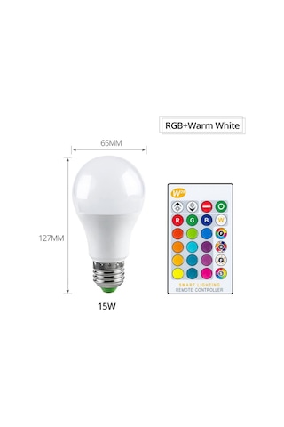 Led Lamba E27 B22 Rgb Led Ampul 15w 10w 5w Rgbw Kısılabilir Ampul Led Akıllı Işıklar Ev Tatil Dekorasyonu Için Uzaktan Kumanda İle E27 15w