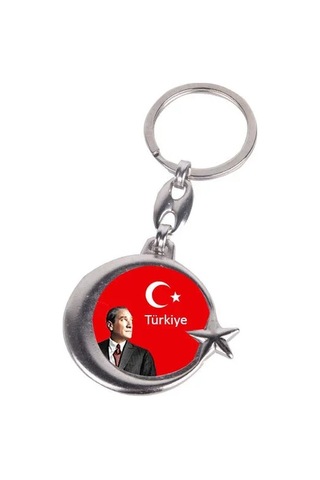 Asker Uğurlama Anahtarlığı Ay Yıldızlı Metal İki Yüzü İsim Ve Fotoğraf Baskılı Diğer