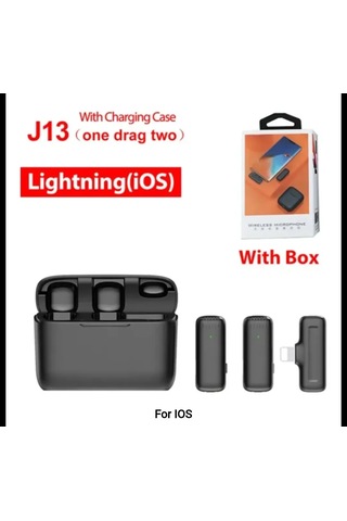 J13 Iphone Uyumlu Lightning Kablosuz Yaka Mikrofonu Gürültü Azalt