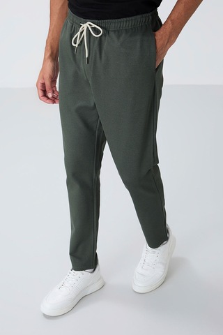 Tommy Life Haki Yüzeyi Dokulu Standart Fit Erkek Eşofman Alt - 82155