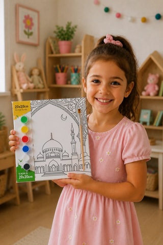 Cami Temalı Şövalesiz Boya Seti 20x20