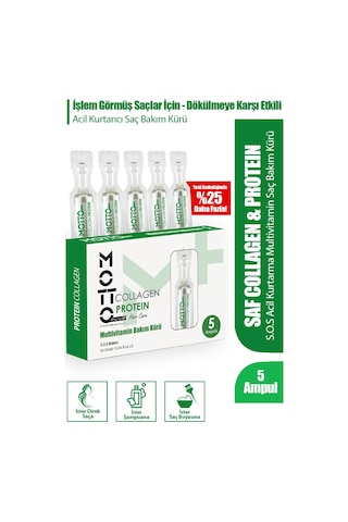 Motto Plus Professional İşlem Görmüş Saçlar Için Dökülmeye Karşı Etkili Acil Kurtarma Bakımı Saf Multivitamin 5'li Ampul